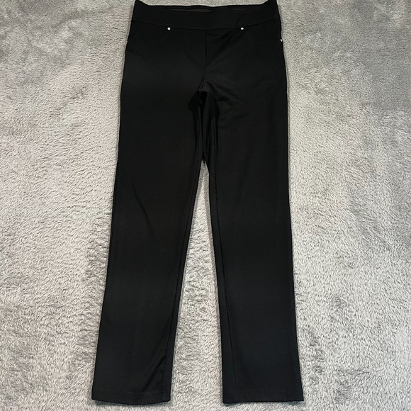 Cathy Daniels Pull On Dress Pants Women's M 32x29 Black Elastic Waist Stretch - Picture 1 of 12